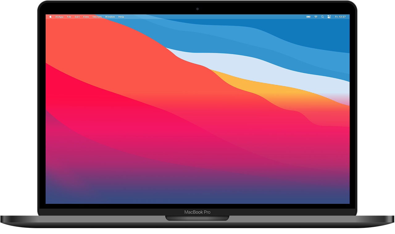 MacBook Pro with colorful display